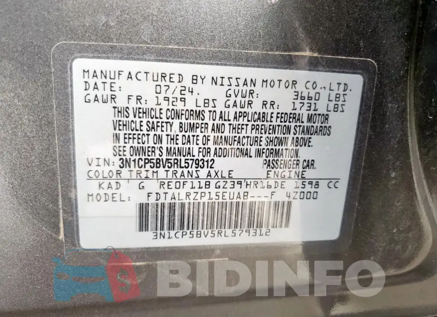 3N1CP5BV5RL579312 Photo# 12