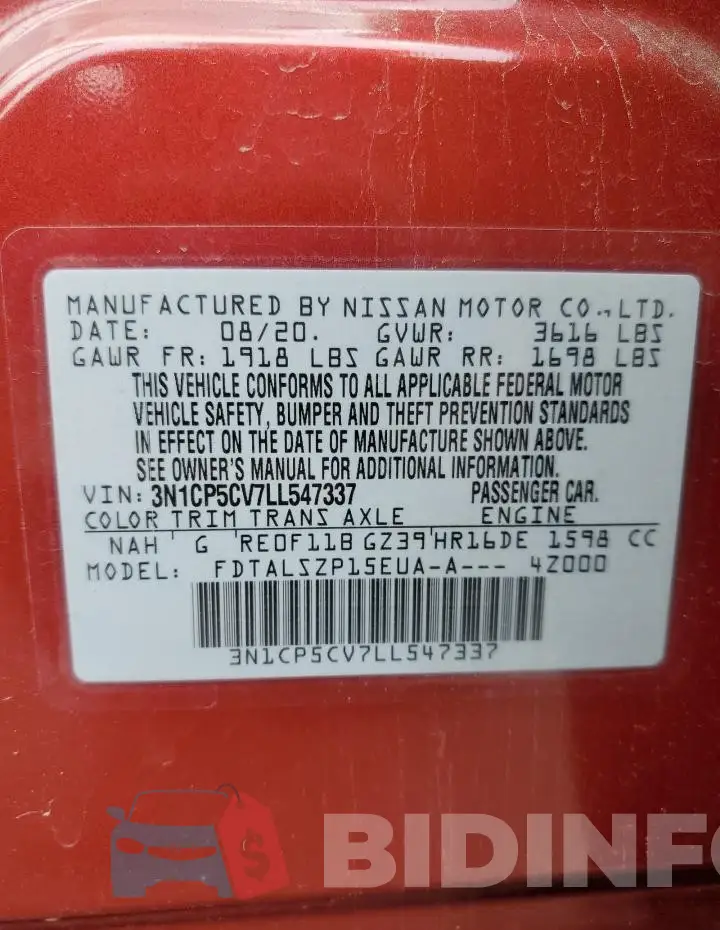 3N1CP5CV7LL547337 Photo# 13