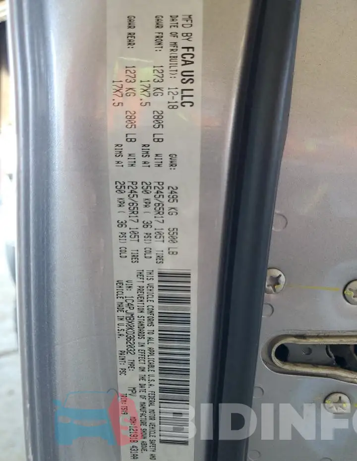 1C4PJMBX0KD362032 Photo# 13