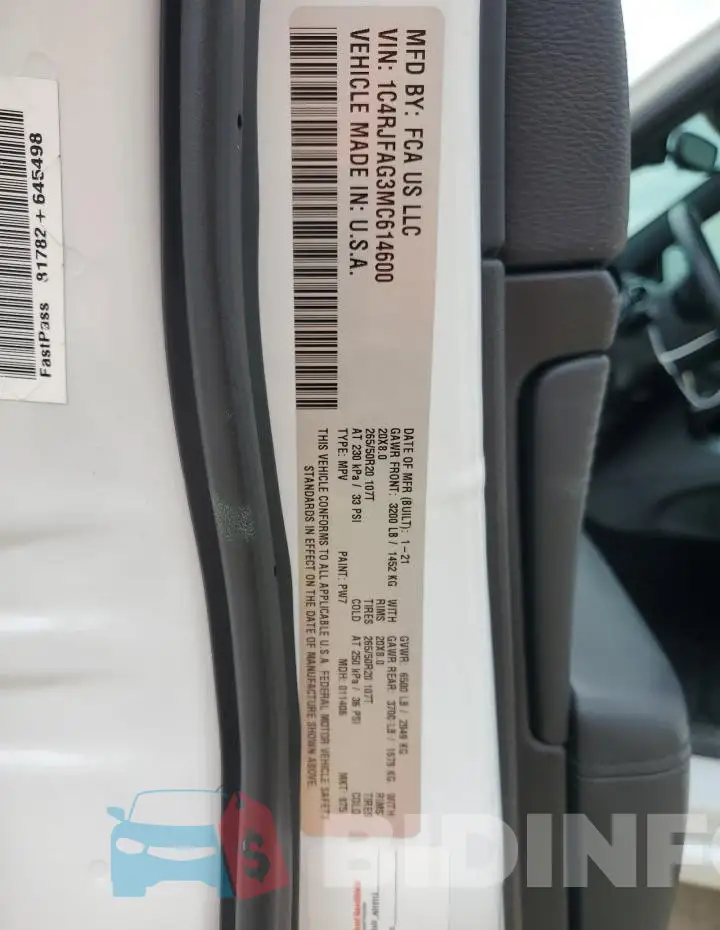 1C4RJFAG3MC614600 Photo# 13