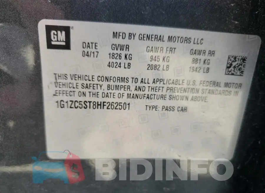 1G1ZC5ST8HF262501 Photo# 12