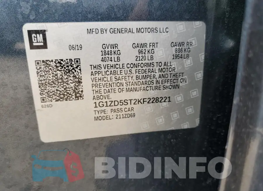 1G1ZD5ST2KF228221 Photo# 13