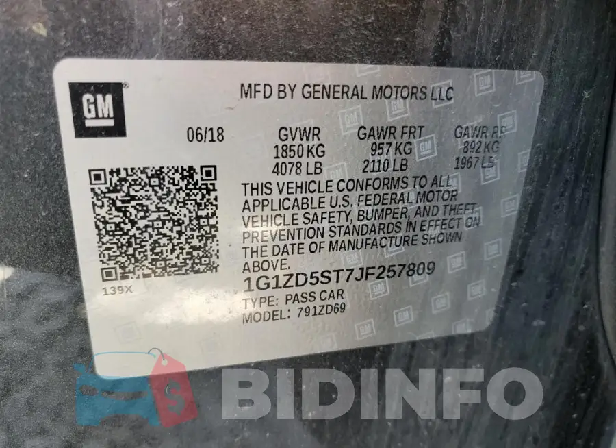 1G1ZD5ST7JF257809 Photo# 12