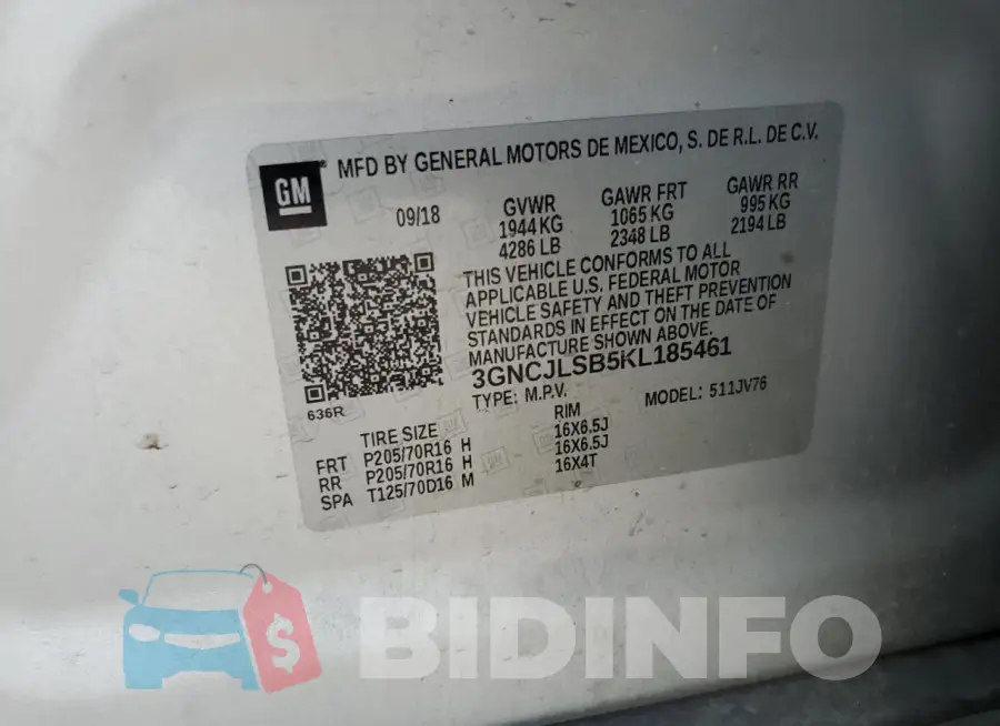3GNCJLSB5KL185461 Photo# 13