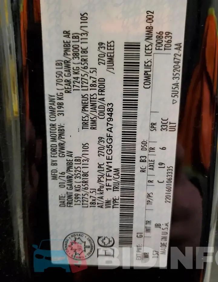 1FTFW1EG5GFA79483 Photo# 12