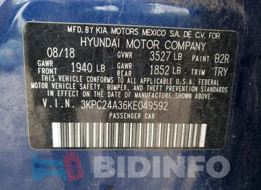 3KPC24A36KE049592 Photo# 12