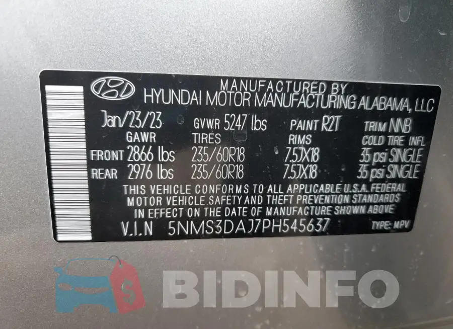 5NMS3DAJ7PH545637 Photo# 14