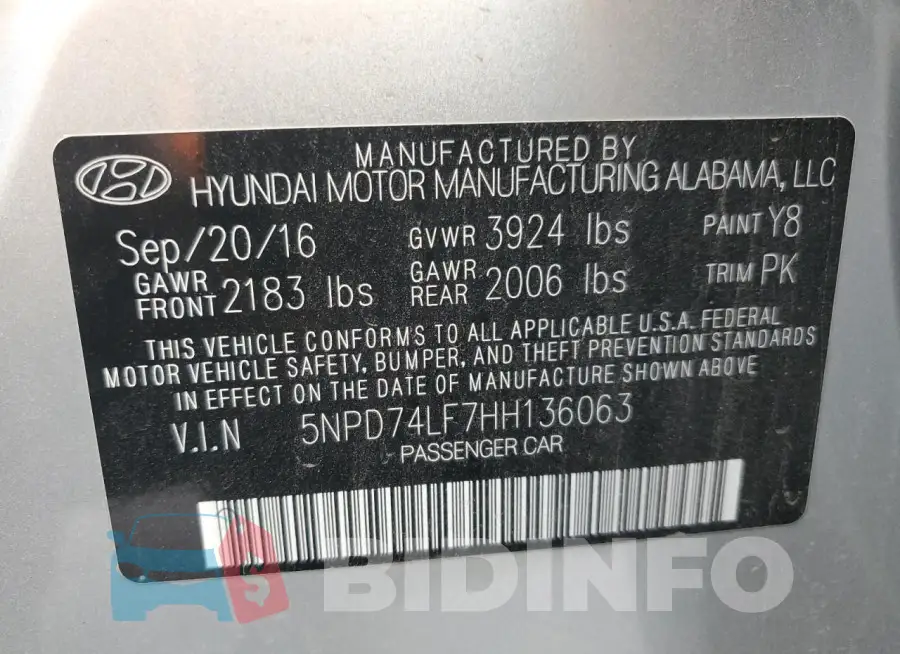5NPD74LF7HH136063 Photo# 12