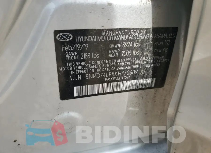 5NPD74LF8KH470609 Photo# 12
