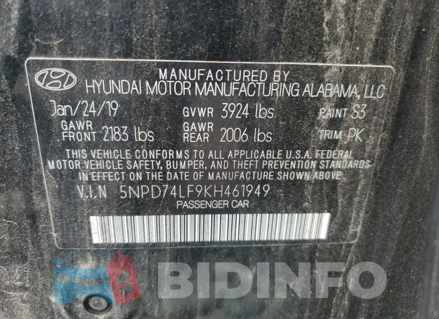 5NPD74LF9KH461949 Photo# 13