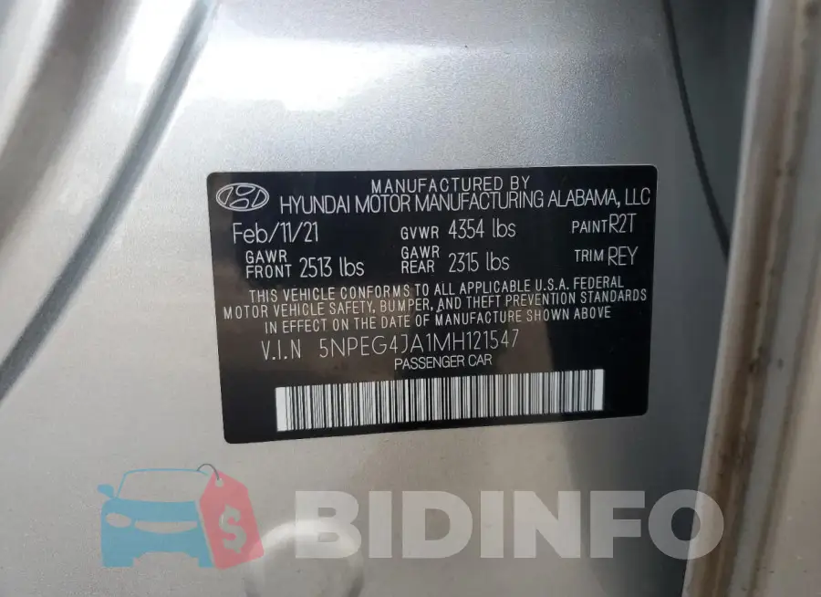 5NPEG4JA1MH121547 Photo# 12
