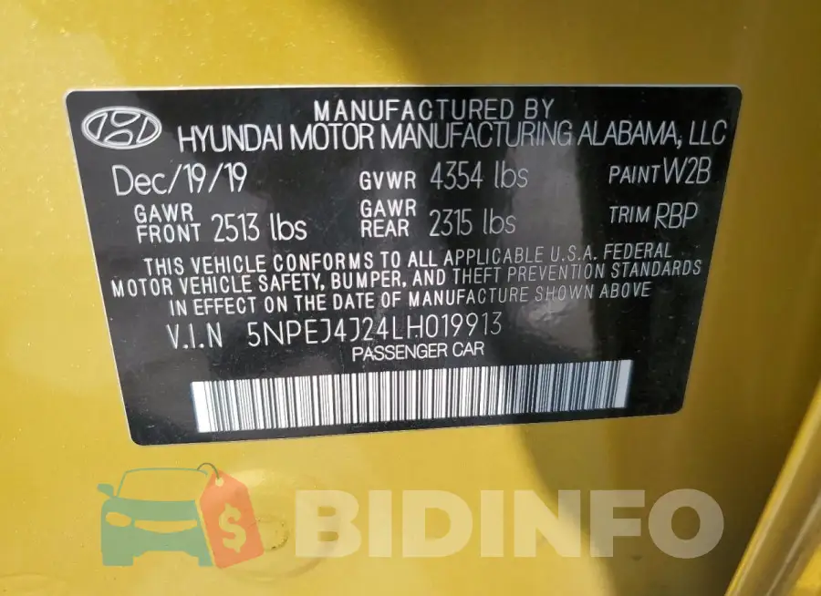 5NPEJ4J24LH019913 Photo# 12