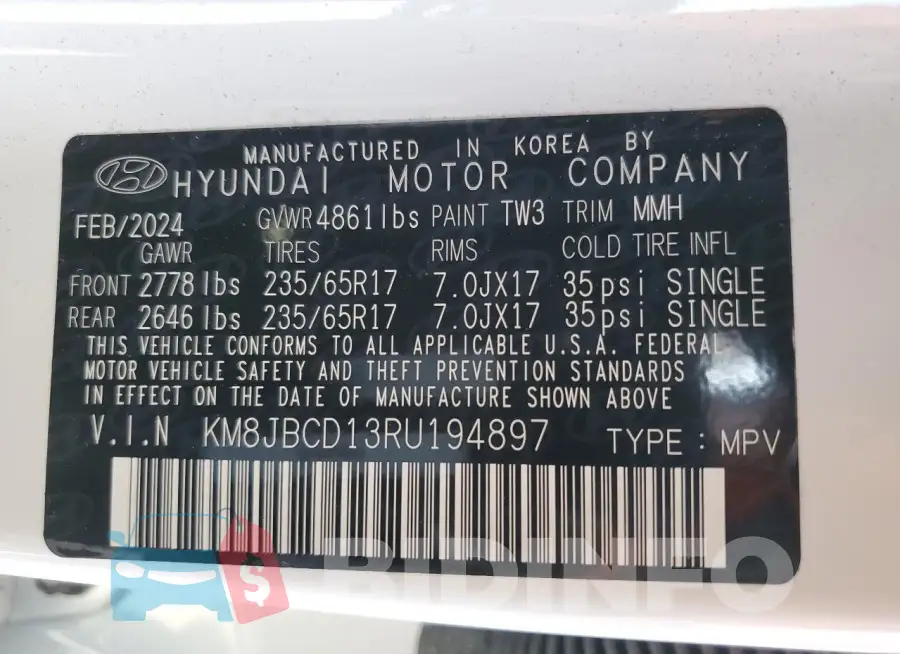 KM8JBCD13RU194897 Photo# 13