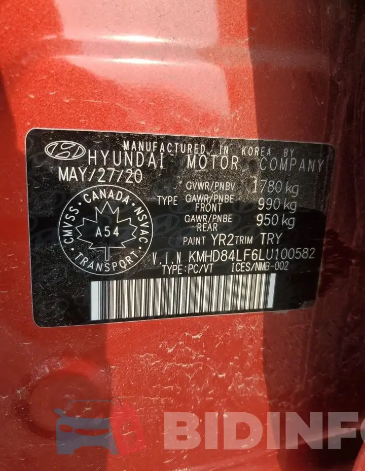 KMHD84LF6LU100582 Photo# 12
