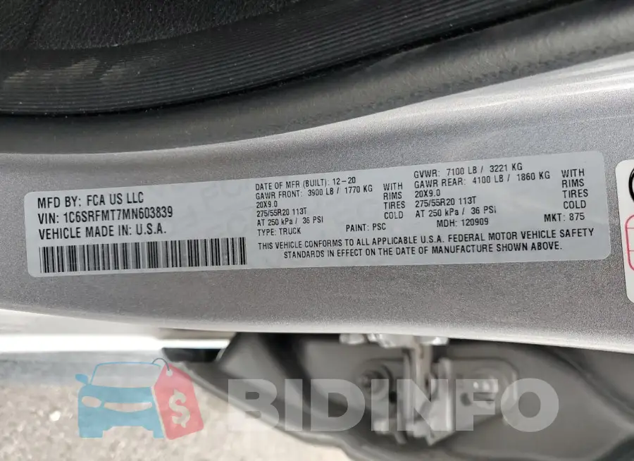 1C6SRFMT7MN603839 Photo# 13