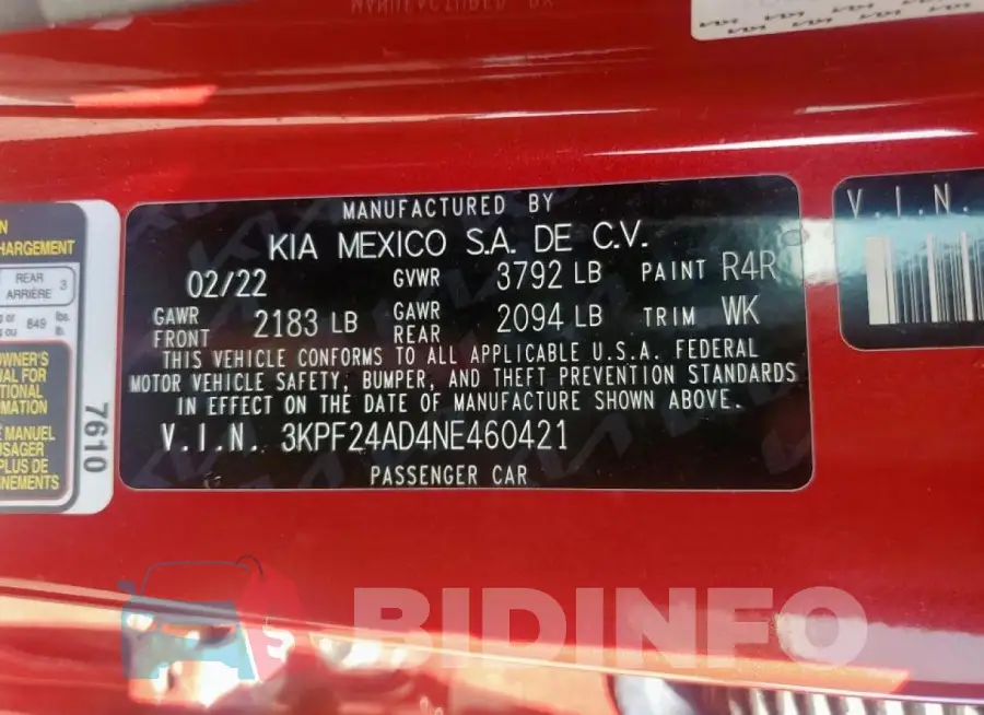 3KPF24AD4NE460421 Photo# 12
