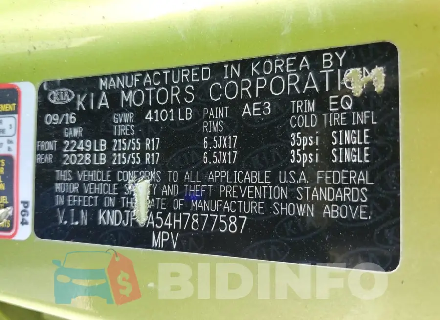 KNDJP3A54H7877587 Photo# 12