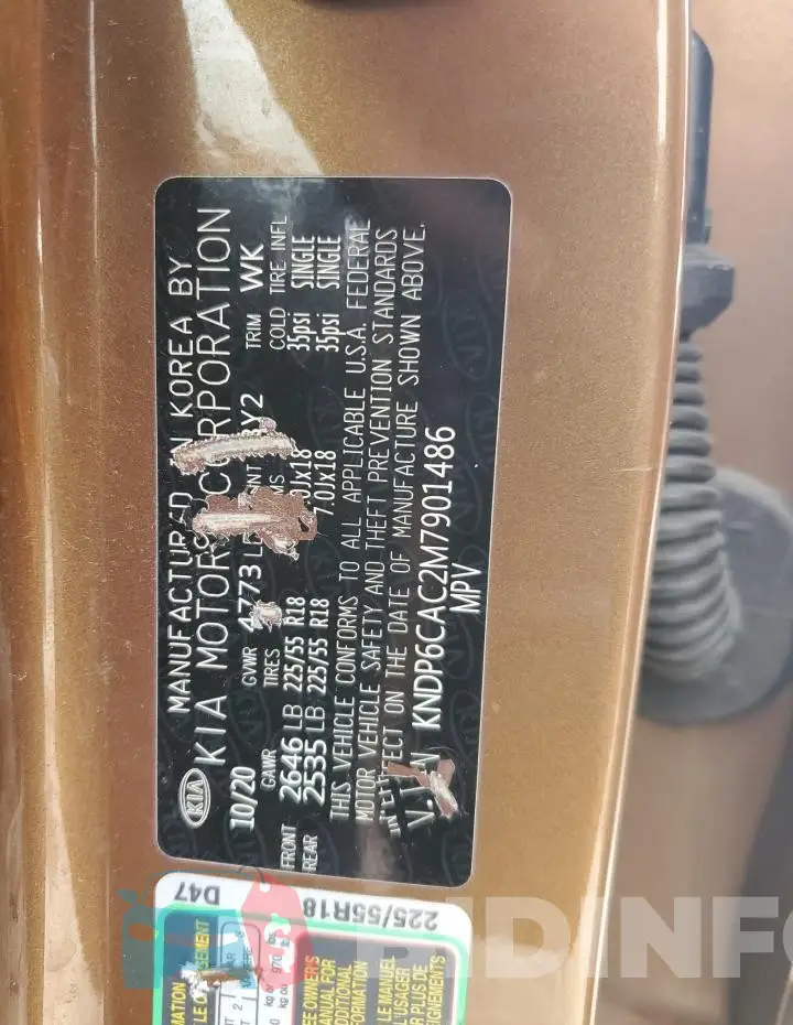 KNDP6CAC2M7901486 Photo# 13