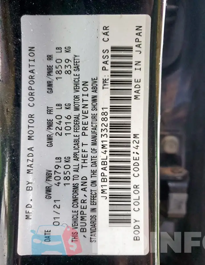 JM1BPABL4M1332881 Photo# 12