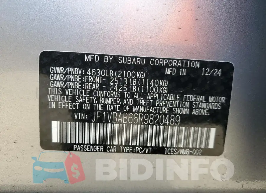 JF1VBAB66R9820489 Photo# 12
