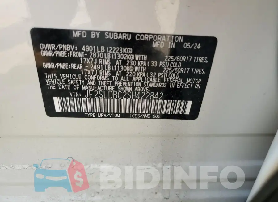 JF2SLDBC2SH422842 Photo# 12