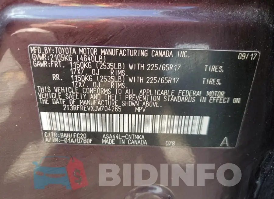 2T3RFREVXJW704265 Photo# 14