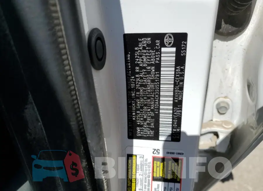 4T1DAACK3SU551791 Photo# 12