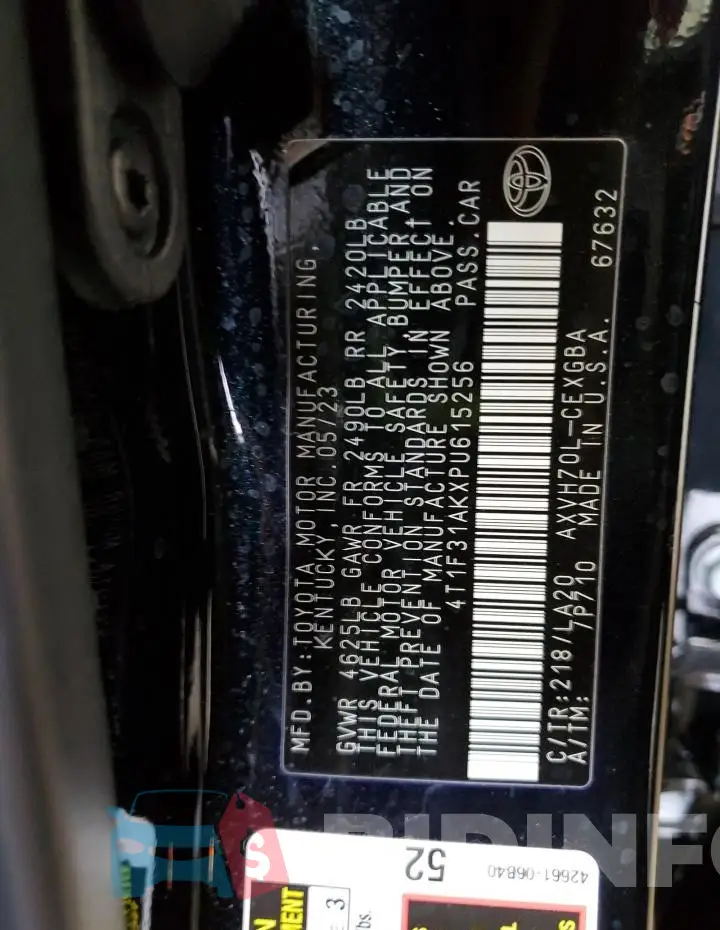 4T1F31AKXPU615256 Photo# 13