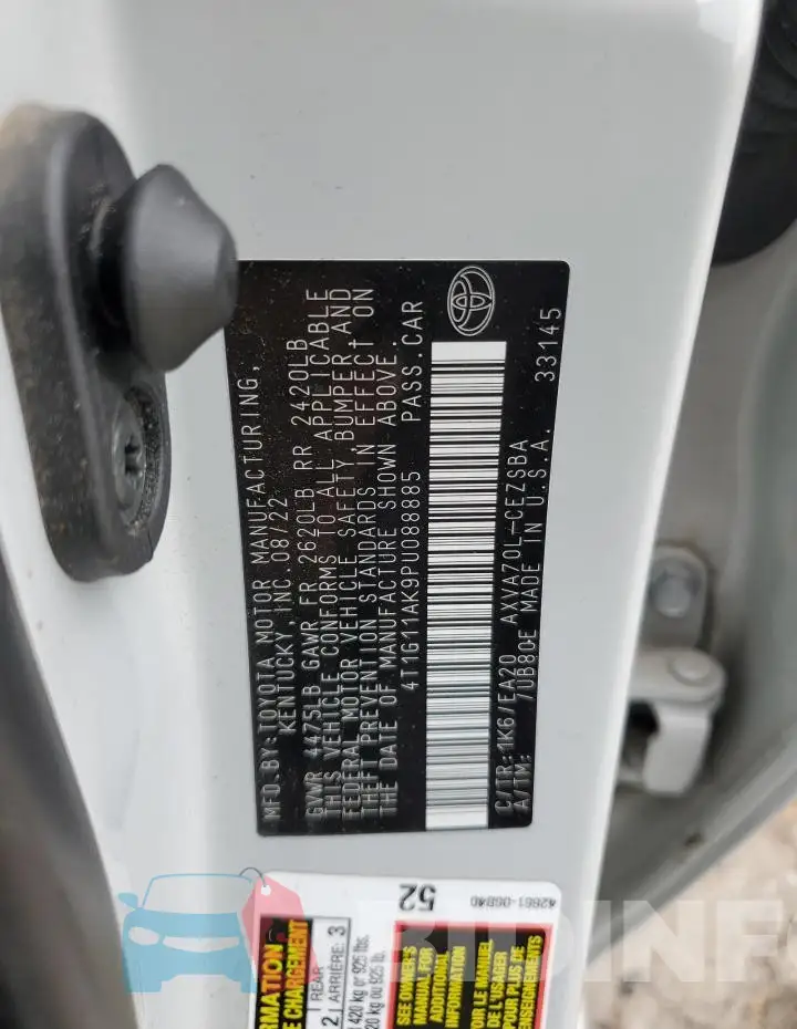 4T1G11AK9PU088885 Photo# 12