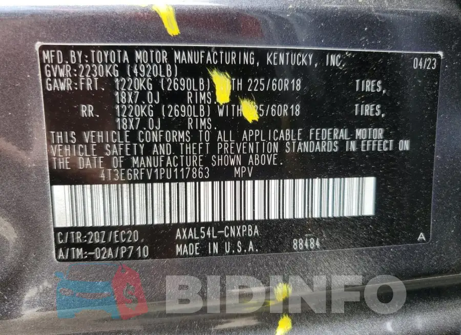 4T3E6RFV1PU117863 Photo# 14