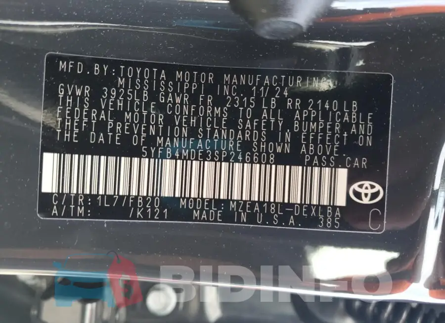 5YFB4MDE3SP246608 Photo# 12