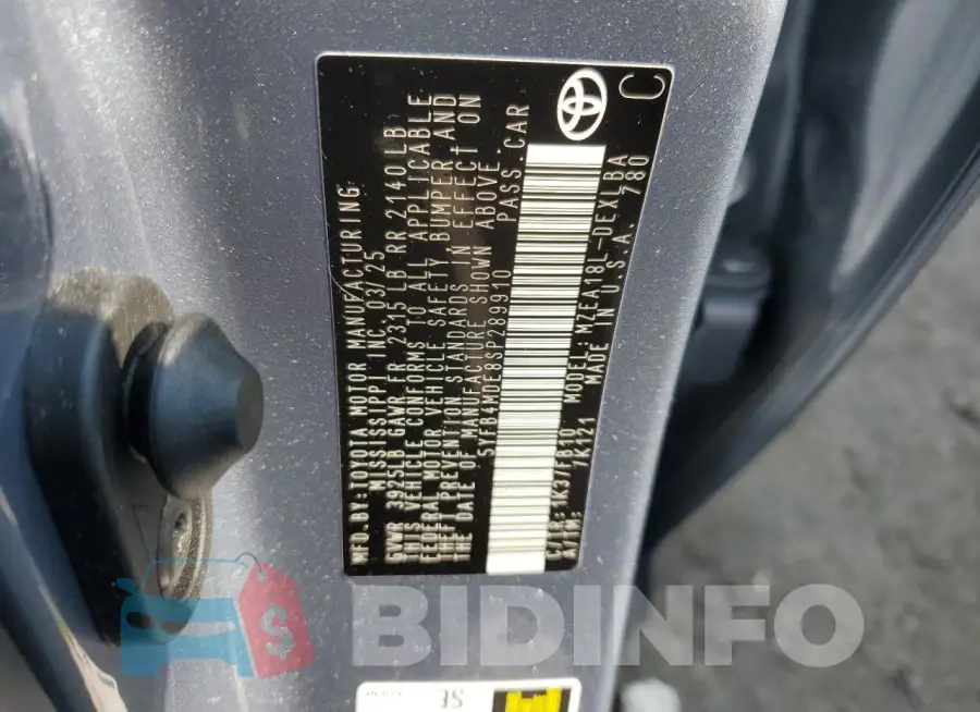 5YFB4MDE8SP289910 Photo# 12