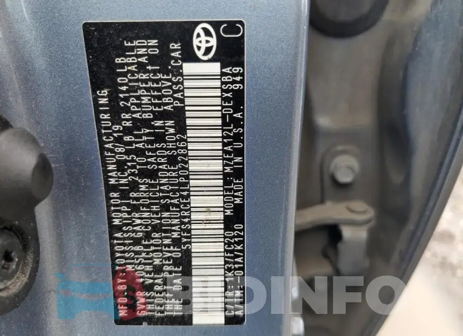 5YFS4RCE4LP022862 Photo# 13