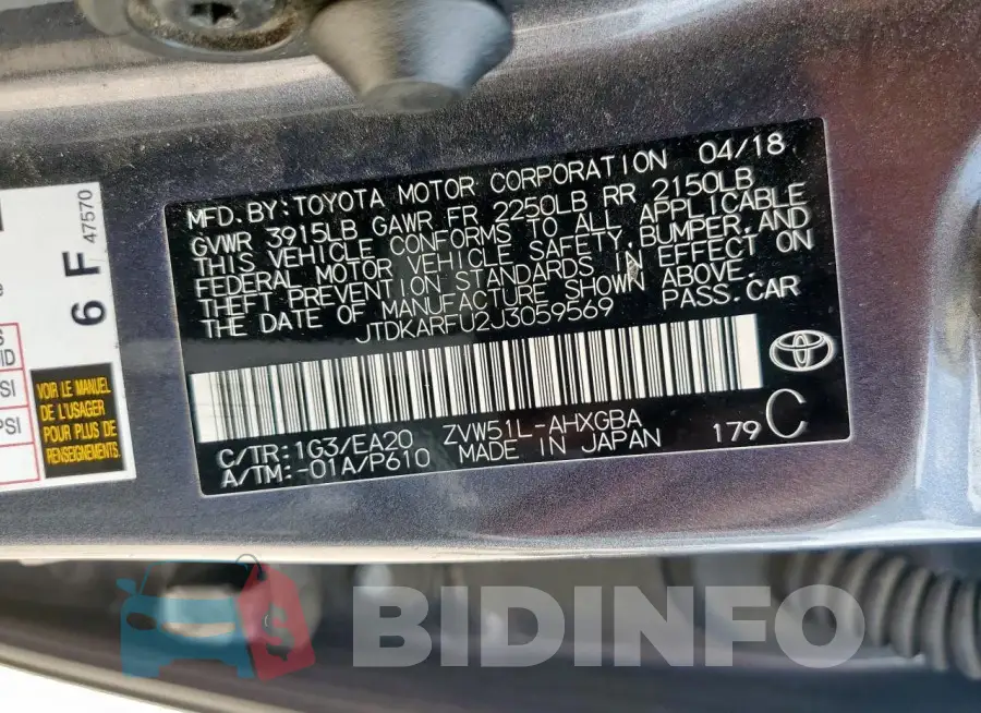 JTDKARFU2J3059569 Photo# 12