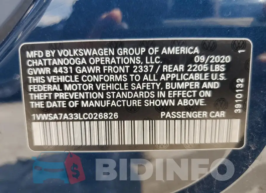 1VWSA7A33LC026826 Photo# 13