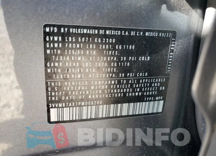 3VVMB7AX1PM008200 Photo# 13