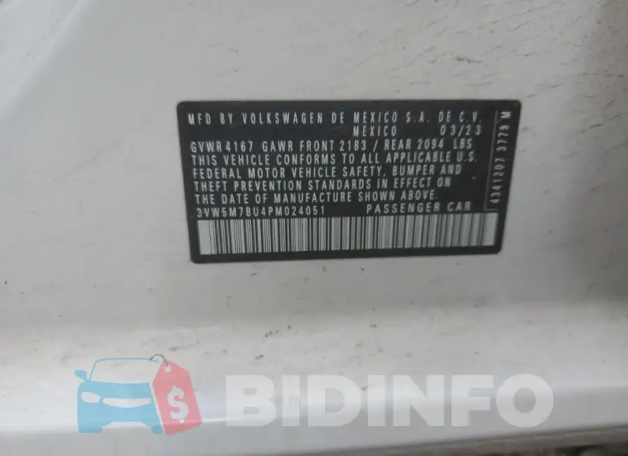 3VW5M7BU4PM024051 Photo# 12