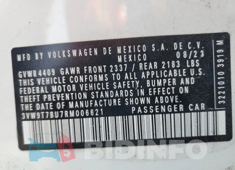 3VW9T7BU7RM006621 Photo# 12