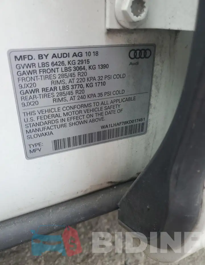 WA1LHAF79KD017451 Photo# 13