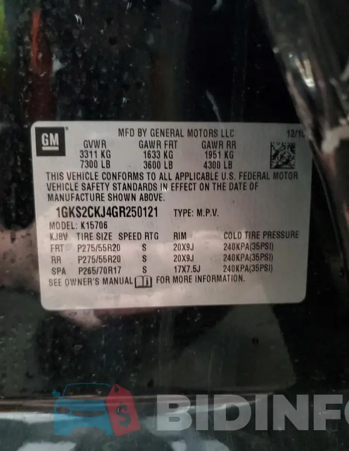 1GKS2CKJ4GR250121 Photo# 13