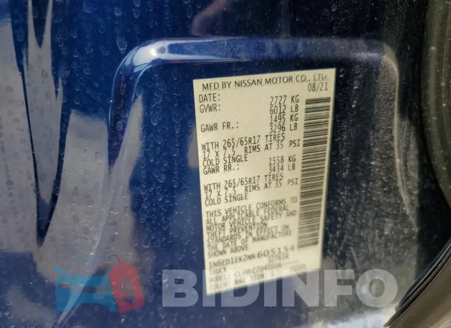 1N6ED1EK2NN605154 Photo# 12