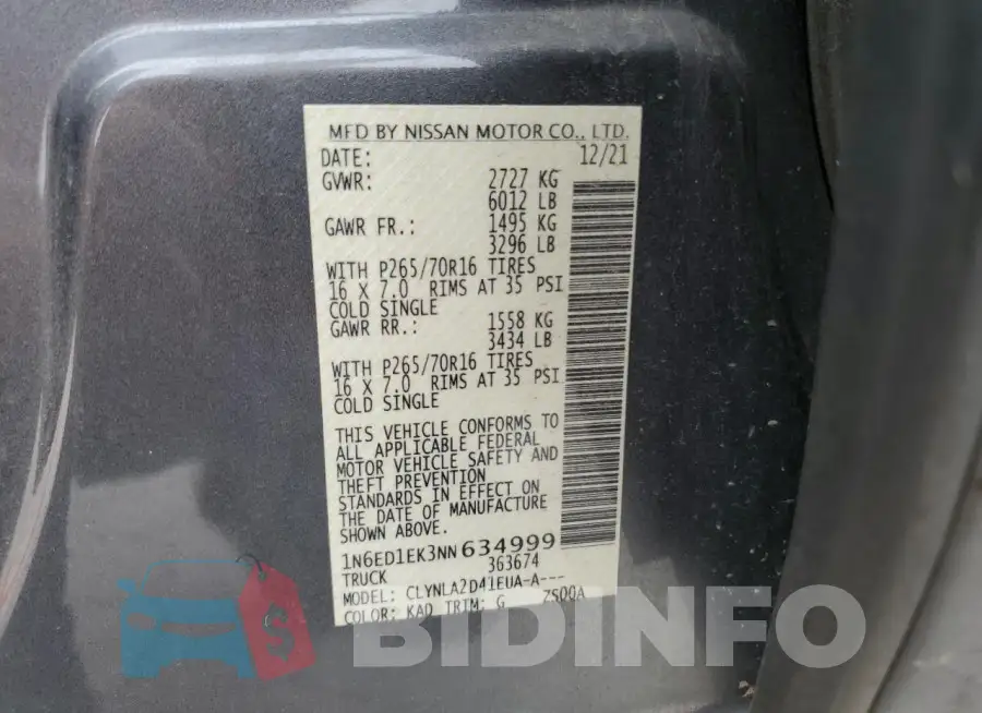 1N6ED1EK3NN634999 Photo# 12