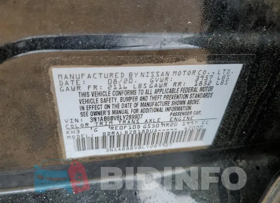 3N1AB8BV8LY289907 Photo# 13