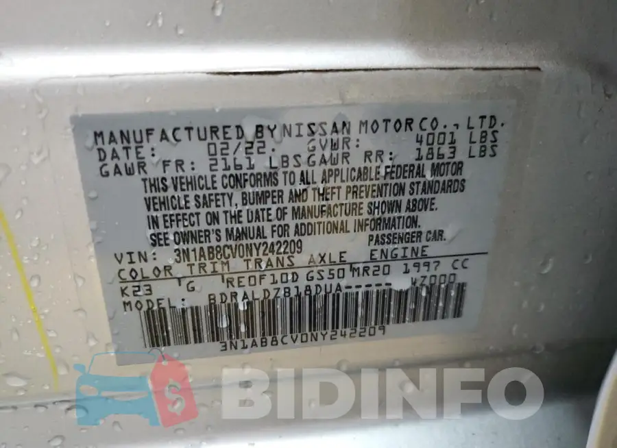3N1AB8CV0NY242209 Photo# 12