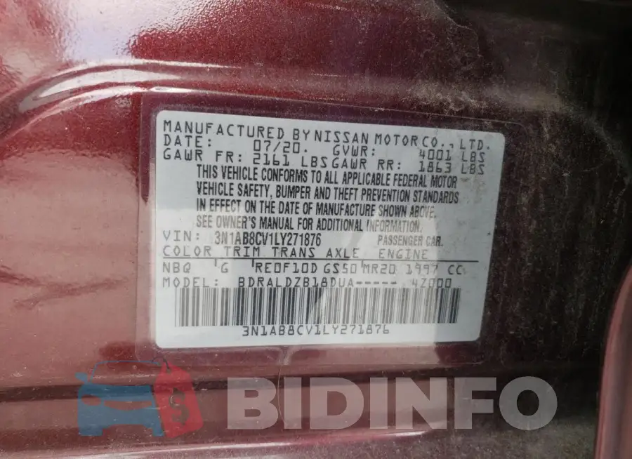 3N1AB8CV1LY271876 Photo# 12