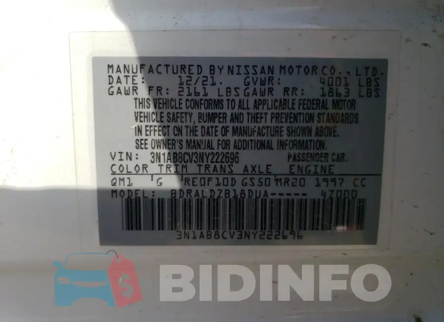 3N1AB8CV3NY222696 Photo# 12
