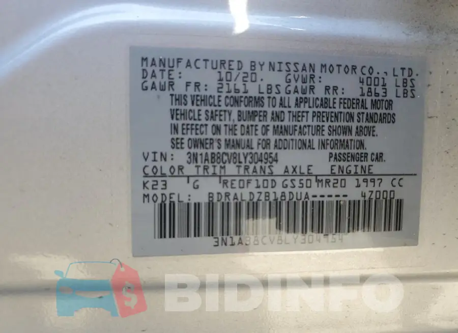 3N1AB8CV8LY304954 Photo# 12
