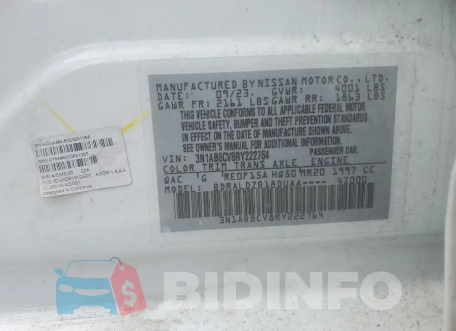 3N1AB8CV8RY222764 Photo# 12