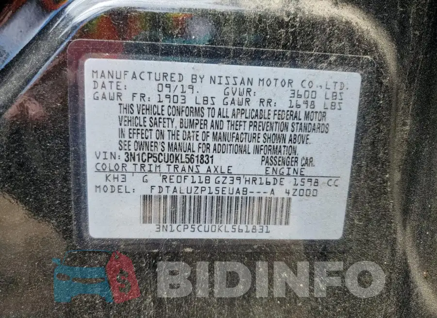 3N1CP5CU0KL561831 Photo# 13