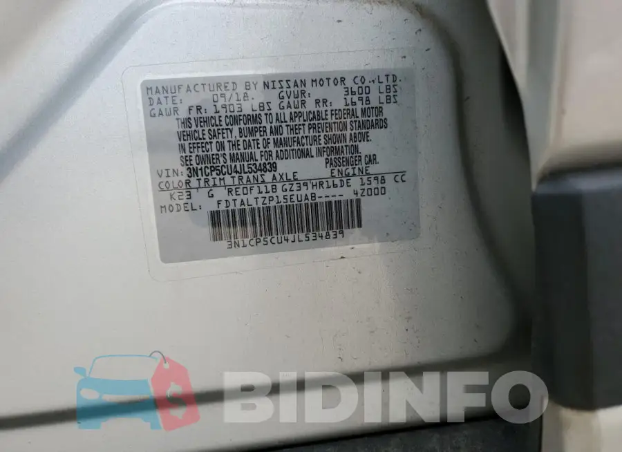 3N1CP5CU4JL534839 Photo# 13